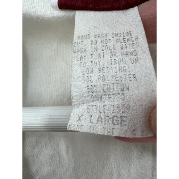 Special F/X Vintage Blouse Womens XL White Denim Beaded Neckline V Neck Studded - Picture 8 of 16